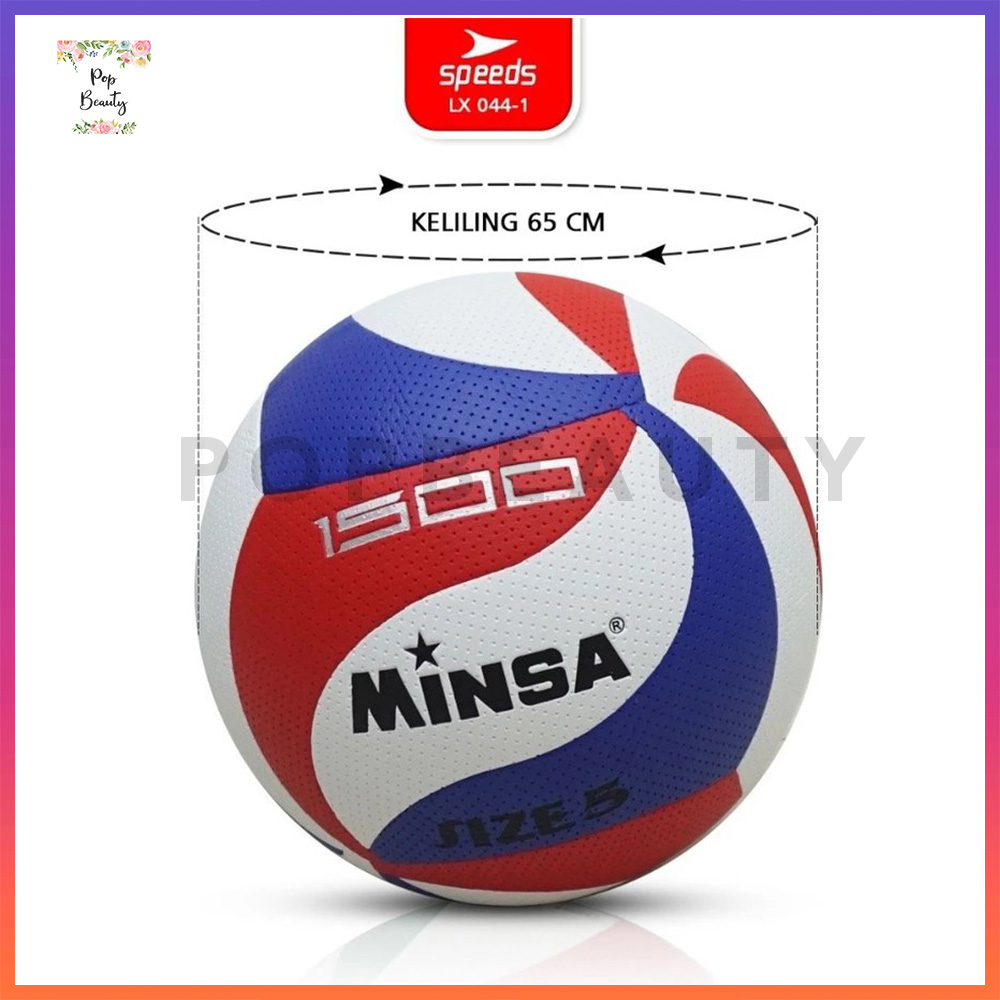 Bola Voli Size 5 Label MINSA - Merah Biru