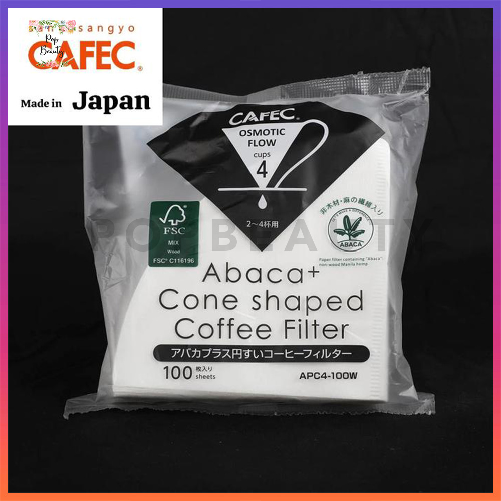 Coffee Filter CAFEC APC1-40/100 W V60-01 Abaca Osmotic Flow -100P