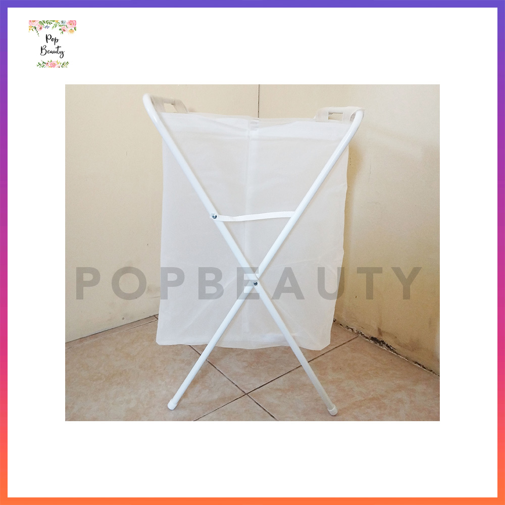 IKEA JALL Keranjang Laundry dengan Stand Putih