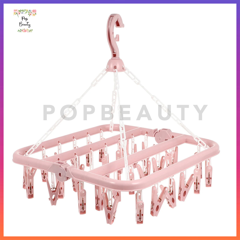 Jemuran Baju Bayi Kaos Kaki Lipat (32 Jepitan)