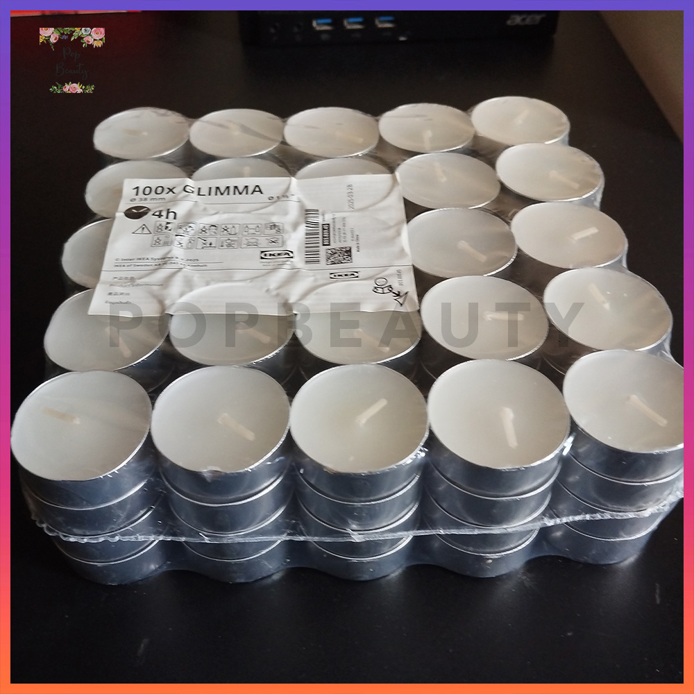 IKEA Glimma Lilin Kecil Non Aroma Full Pack (Isi 100 pcs)