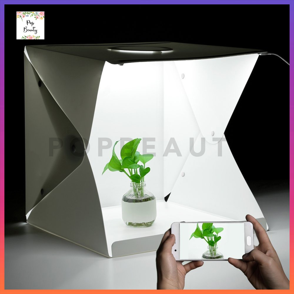Mini Studio Box Folding (L)- Kotak Tempat foto Portabel dengan LED 40 cm