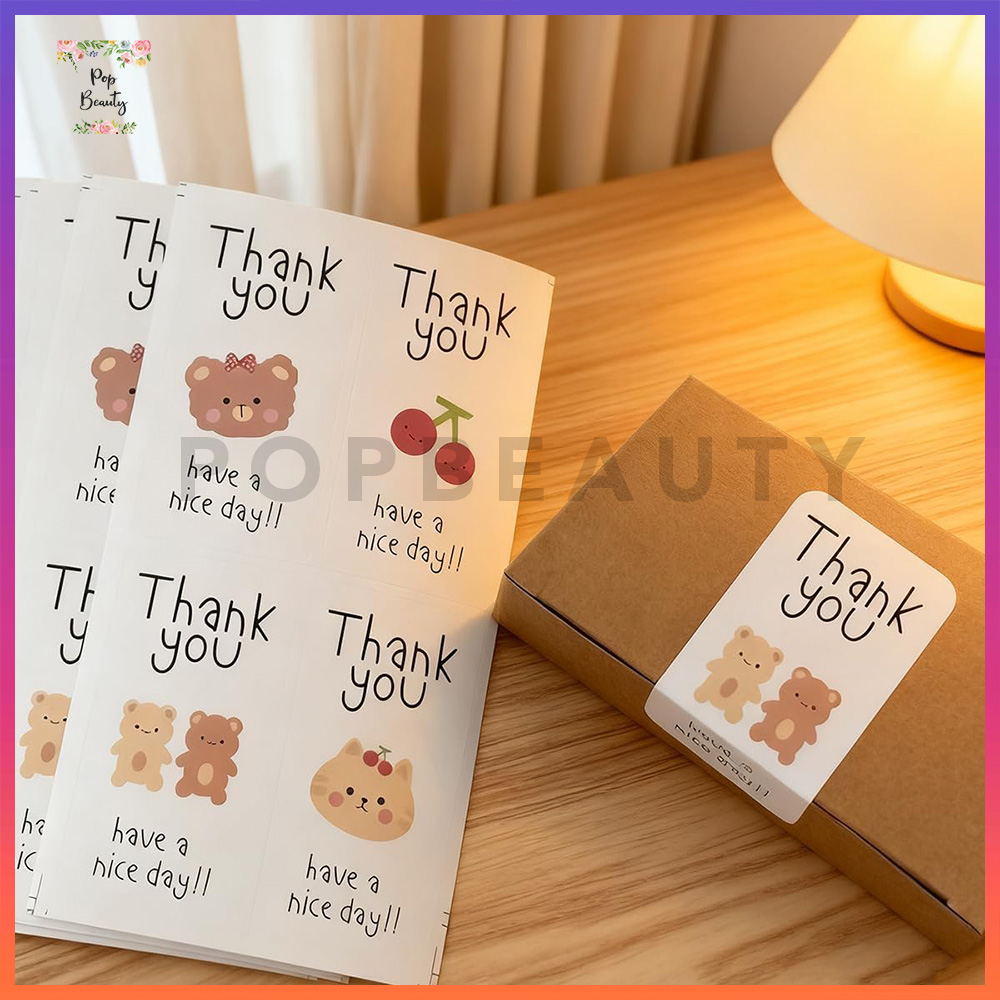 Stiker Label Thank You 3 x6 cm (100 pcs)